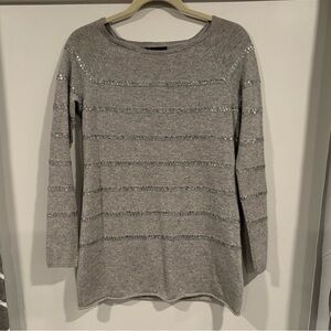 C By Bloomingdale Cashmere Women S Sweater Tunic Sequin Coquette EUC Old Money